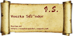 Voszka Sándor névjegykártya