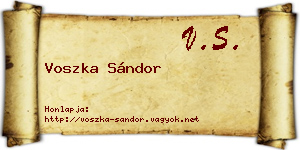 Voszka Sándor névjegykártya