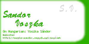 sandor voszka business card